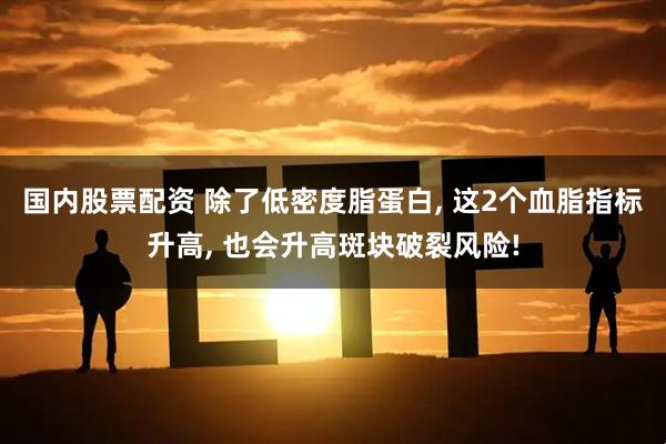 国内股票配资 除了低密度脂蛋白, 这2个血脂指标升高, 也会升高斑块破裂风险!